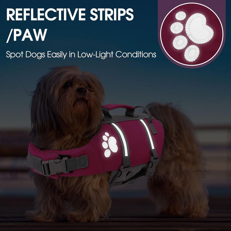 Queenmore Small Dog Life Jacket, Ripston Puppy Life Vest, Small Dog Life Vest for Swimming, Safety Doggie Swimming Vest with Handle, Puppy Life Vest for Boating Pet Lifesaver for Swim Water Pool - Image 3